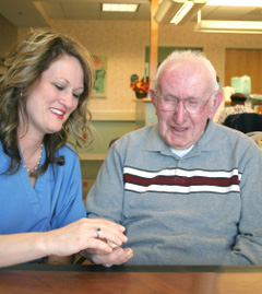 Caregiver with a client