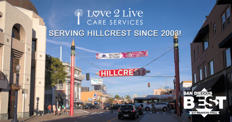 hillcrest, san diego, ca neighborhood sign
